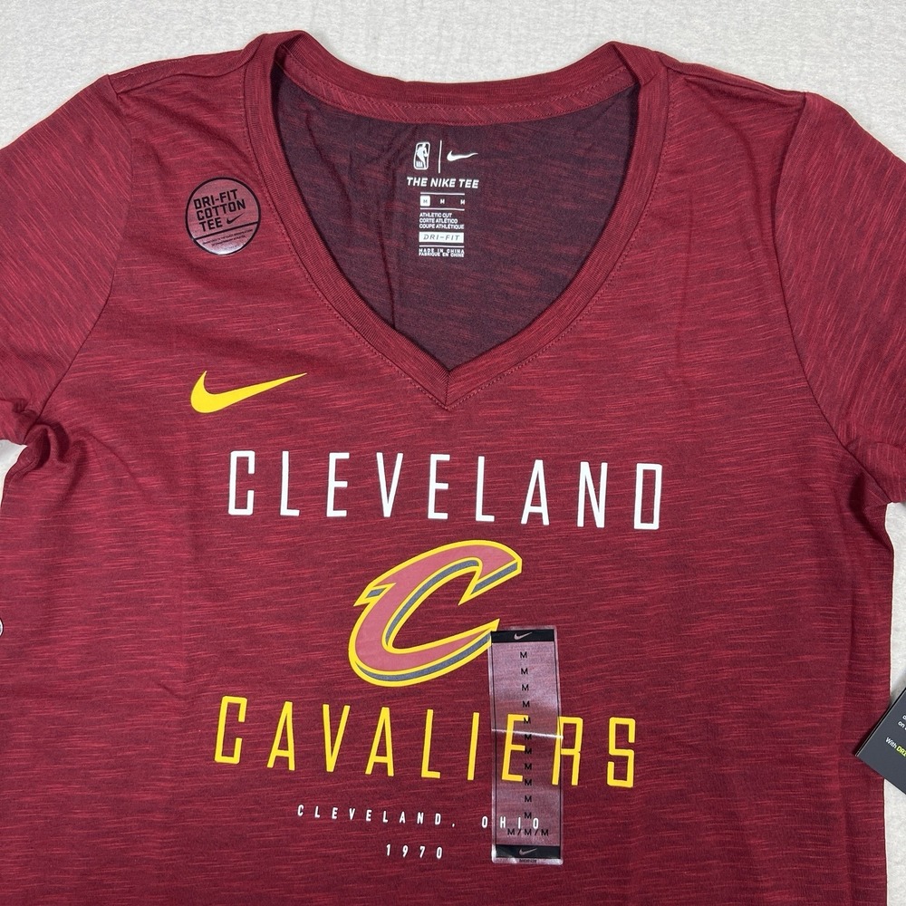 Nike Cleveland Cavaliers Shirt Womens Size M Red NBA Basketball Dri Fit NWT